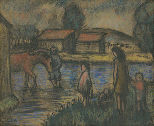 Ernest Špitz – Napájanie koňa 