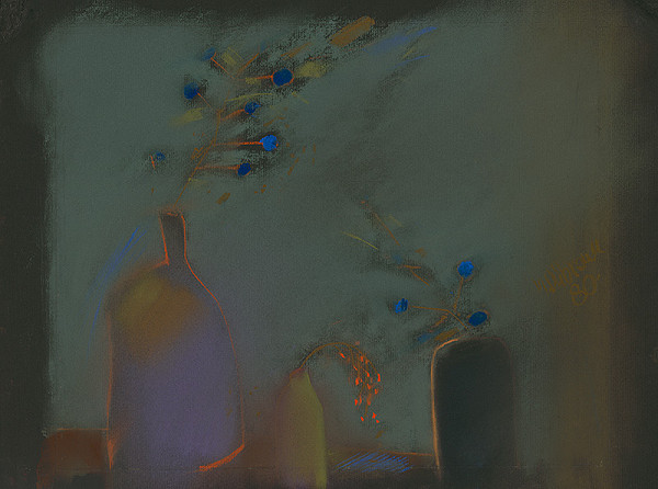 Marcel Dúbravec – Fialová,zelená a čierna váza 