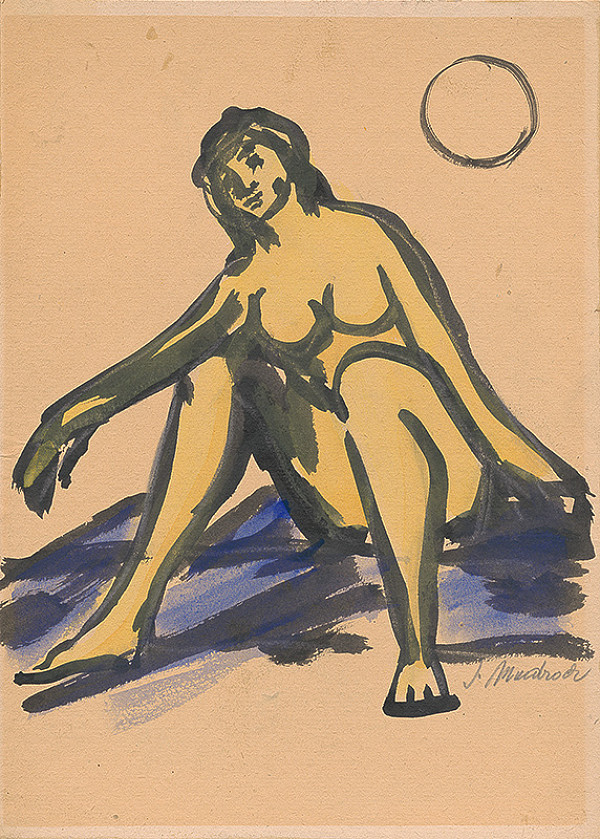 Ján Mudroch – Ženský akt - sediaca 