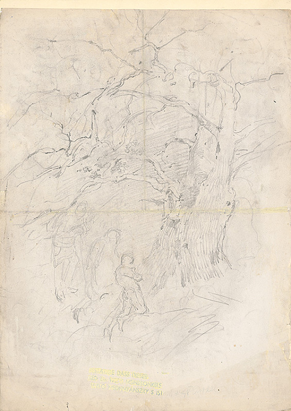 Ladislav Mednyánszky – Štúdia stromu a postáv 