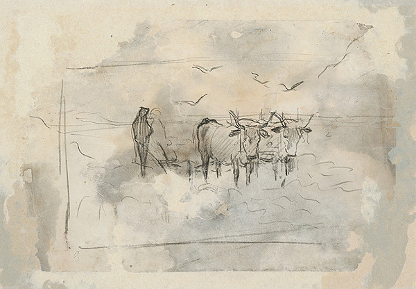 Ladislav Mednyánszky – Štúdia oráča na poli 