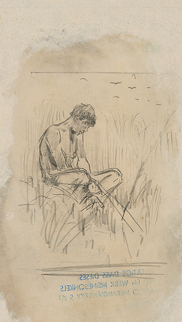 Ladislav Mednyánszky – Štúdia sediaceho chlapca 