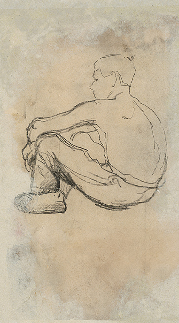 Ladislav Mednyánszky – Štúdia sediaceho muža 