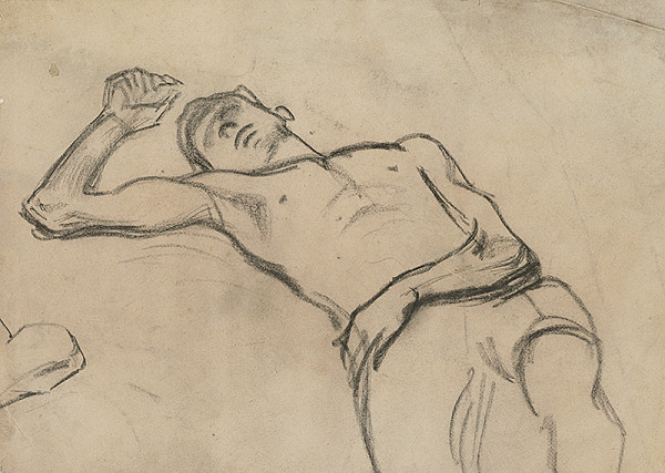 Ladislav Mednyánszky – Štúdia ležiaceho muža 