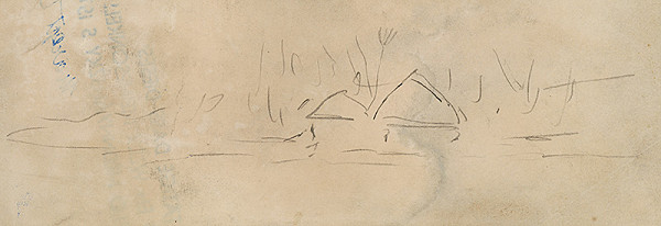 Ladislav Mednyánszky – Dedinské chalupy 