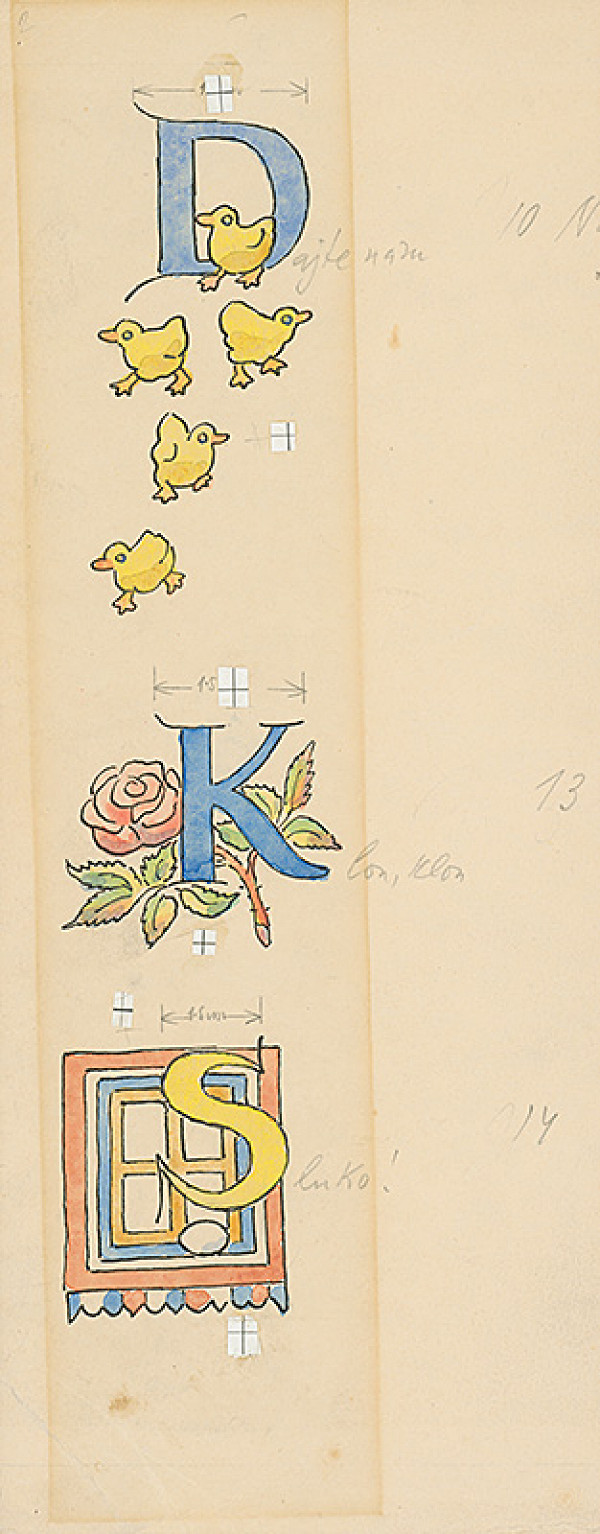 Jan Hála – Iniciálky D, K, S,