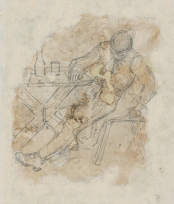 Ladislav Mednyánszky – Sediaci pri stole 