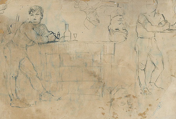 Ladislav Mednyánszky – Štúdia opierajúceho sa muža 