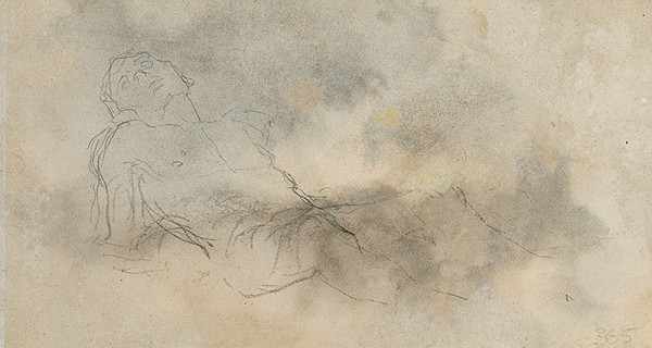 Ladislav Mednyánszky – Štúdia ležiaceho mužského aktu 