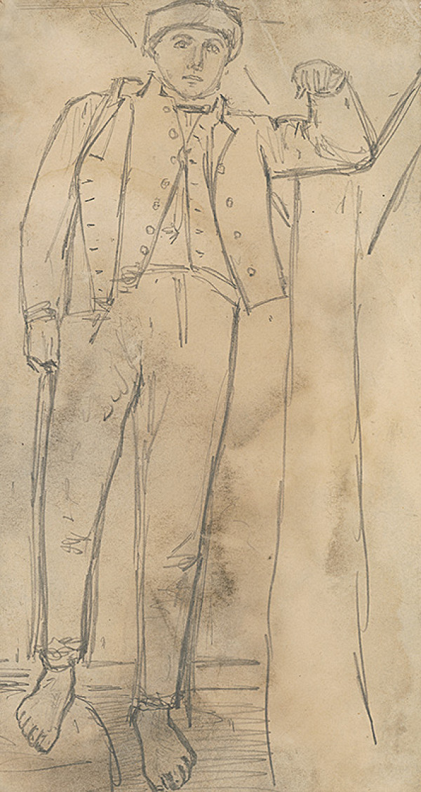 Ladislav Mednyánszky – Štúdia stojaceho muža 