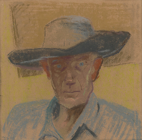 Miloš Alexander Bazovský – Štúdia hlavy robotníka s klobúkom 