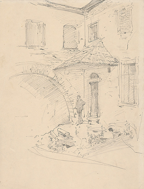 Ladislav Mednyánszky – Nádvorie kaštieľa 