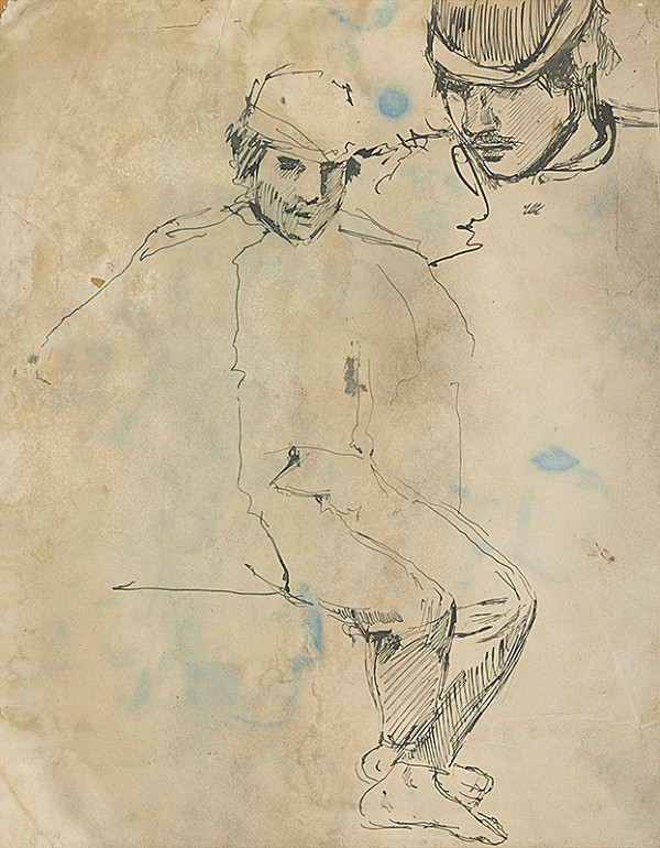 Ladislav Mednyánszky – Štúdia sediaceho muža 