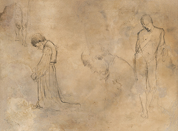 Ladislav Mednyánszky – Štúdia kľačiaceho 