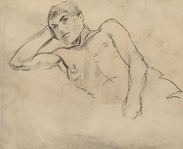 Ladislav Mednyánszky – Štúdia pololežiaceho muža 