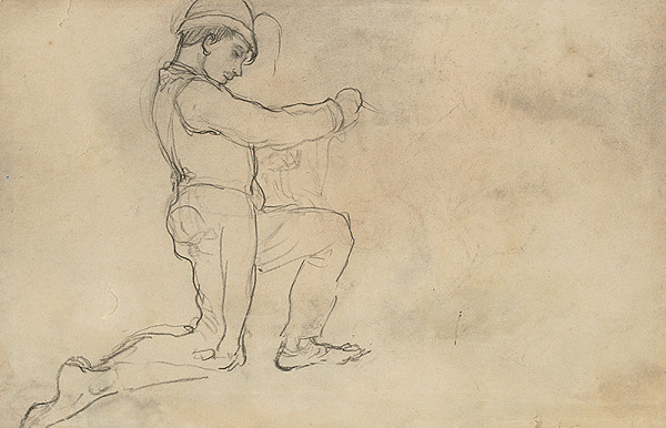 Ladislav Mednyánszky – Štúdia kľačiaceho II. 