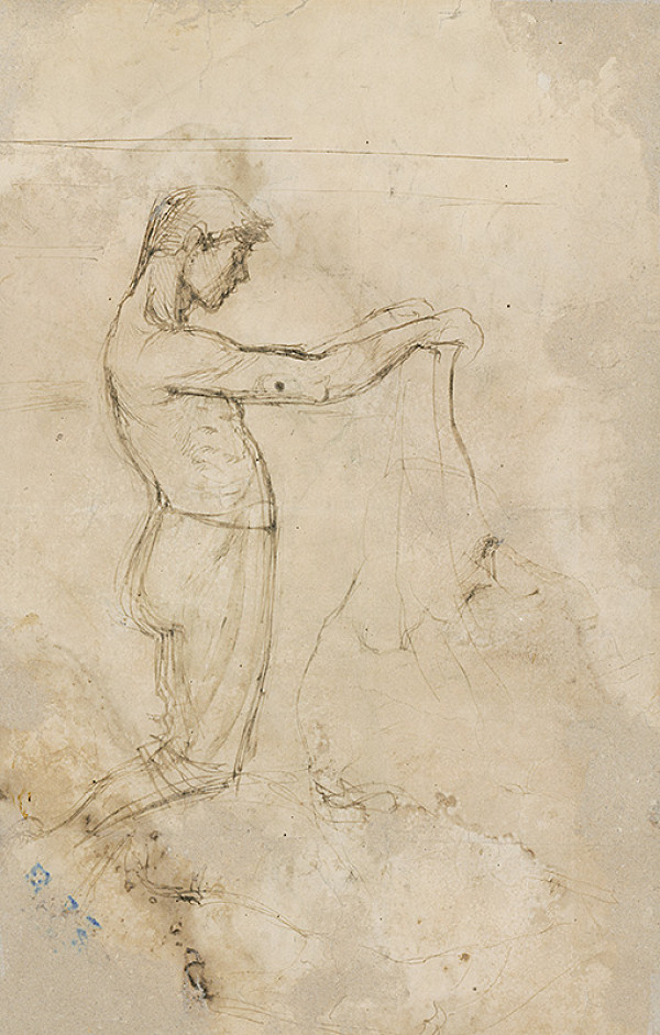 Ladislav Mednyánszky – Štúdia kľačiaceho 