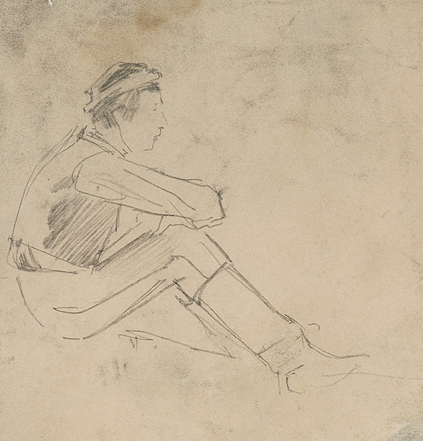 Ladislav Mednyánszky – Sediaci chlapec z profilu 