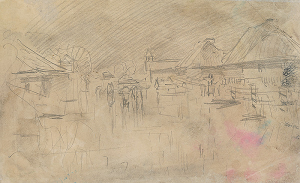 Ladislav Mednyánszky – Dedina s kostolom 