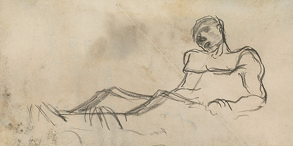 Ladislav Mednyánszky – Štúdia pololežiaceho chlapca 