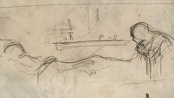 Ladislav Mednyánszky – Štúdia postavy pri lôžku 