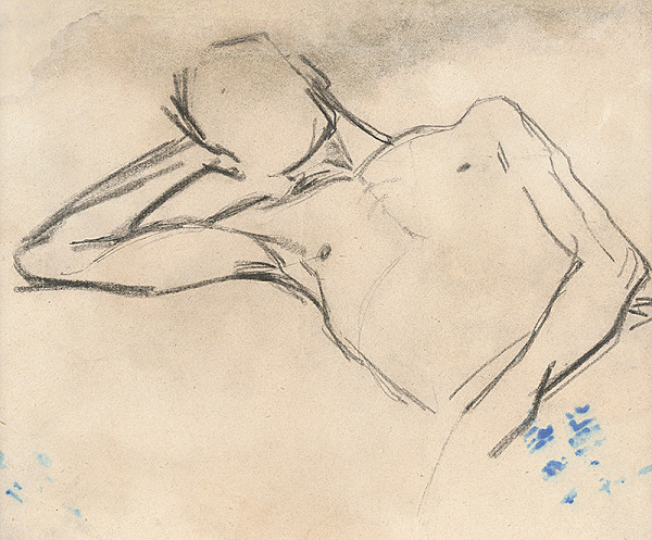 Ladislav Mednyánszky – Štúdia pololežiaceho chlapca 