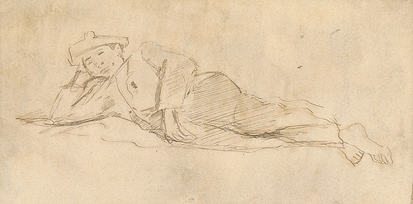 Ladislav Mednyánszky – Štúdia ležiaceho chlapca 