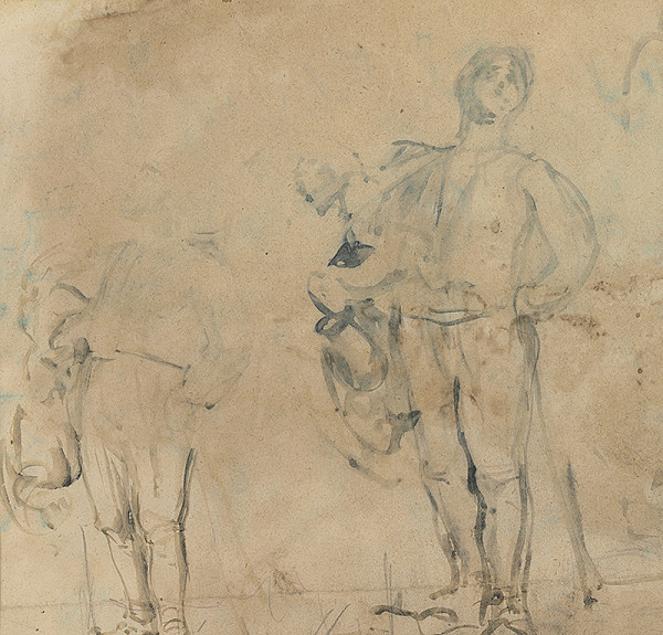 Ladislav Mednyánszky – Štúdia stojaceho muža 