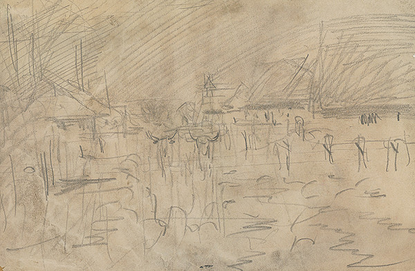 Ladislav Mednyánszky – Štúdia dedinských domov 