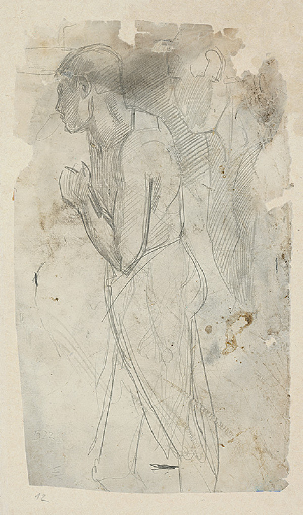 Ladislav Mednyánszky – Štúdia postavy z profilu 