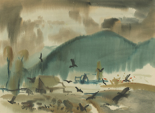 Ladislav Čemický – Krajina s vranami 