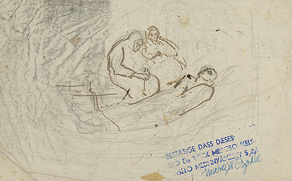 Ladislav Mednyánszky – Štúdia dvoch sediacich postáv nad mŕtvym 