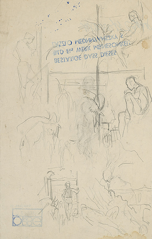 Ladislav Mednyánszky – Štúdie postavy chlapca 