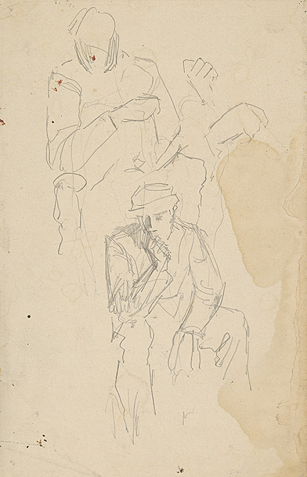 Ladislav Mednyánszky – Štúdia sediaceho 