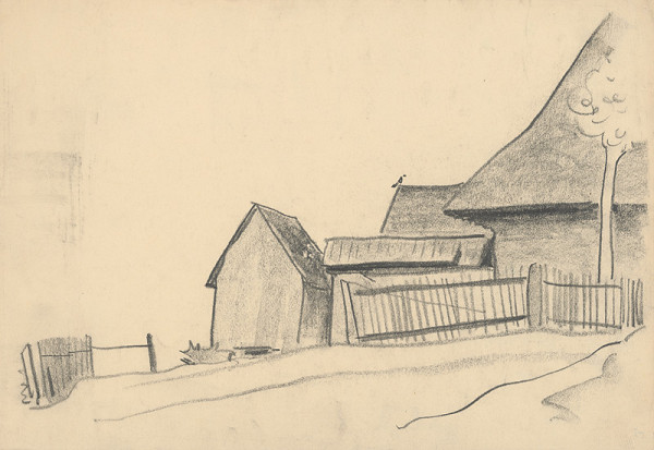 Miloš Alexander Bazovský – Štúdia striech s vtáčkom 