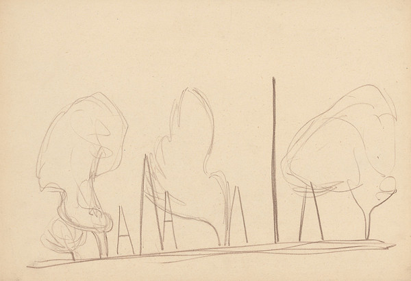 Miloš Alexander Bazovský – Štúdia stromov a stĺpov 