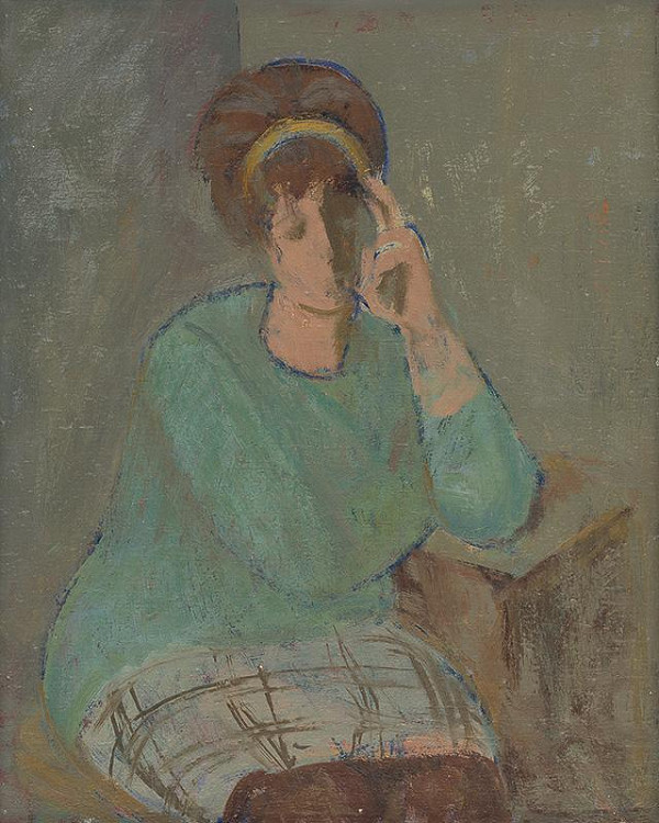 Ivan Rumanský – Portrét ženy v zelenom svetri  