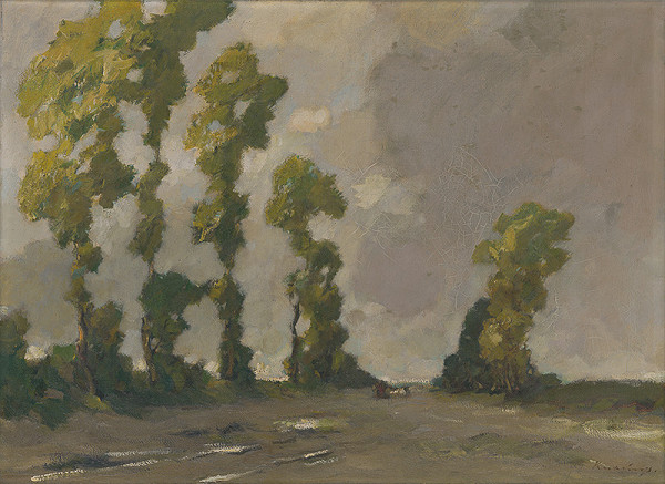 Alexander Kubínyi – Krajina s topoľmi 