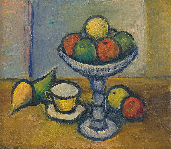 Ján Mudroch – Zátišie s ovocím a šálkou 