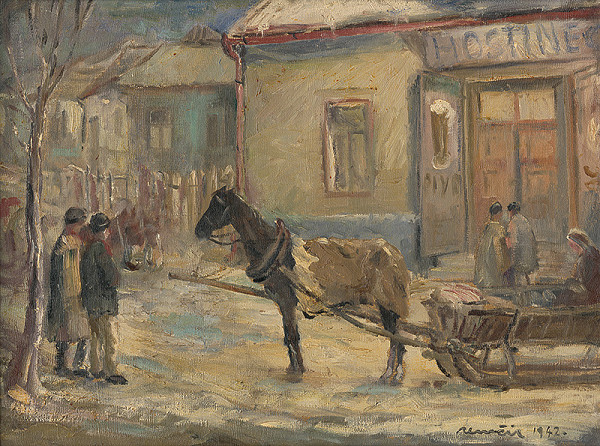 Július Nemčík – Povoz pred hostincom 