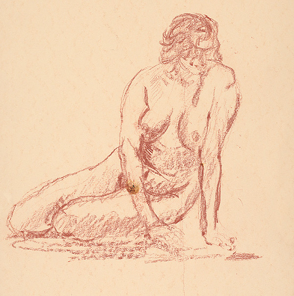 Jozef Kostka – Štúdia sediaceho ženského aktu 