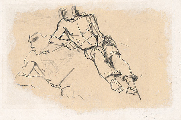 Ladislav Mednyánszky – Náčrt dvoch mužských postáv 