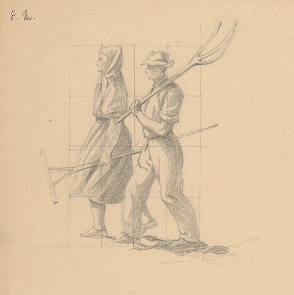 Emil Makovický – Muž a žena s hrabľami 