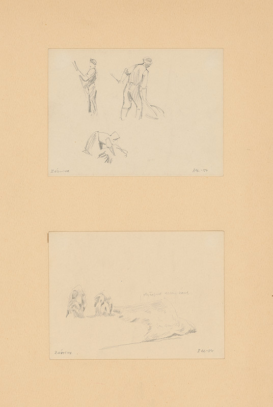 Emil Makovický – Dva náčrty s motívom žatvy 