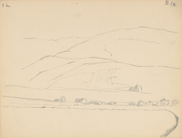 Emil Makovický – Kopcovitá krajina 