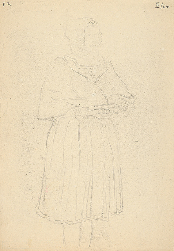 Emil Makovický – Žena v kroji s modlitebnou knižkou 