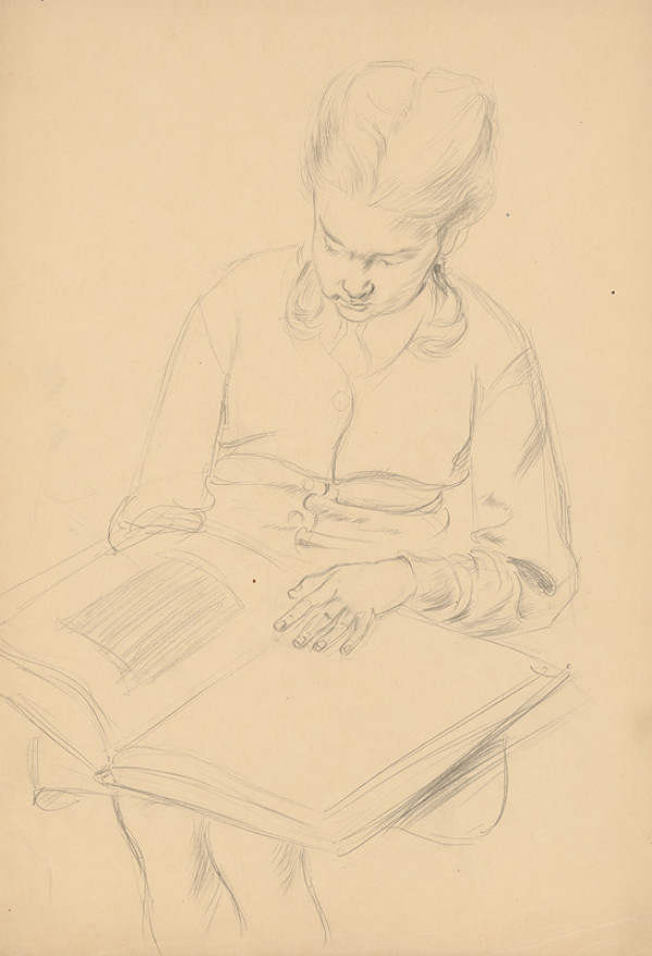 Emil Makovický – Sediaca žena s knihou 