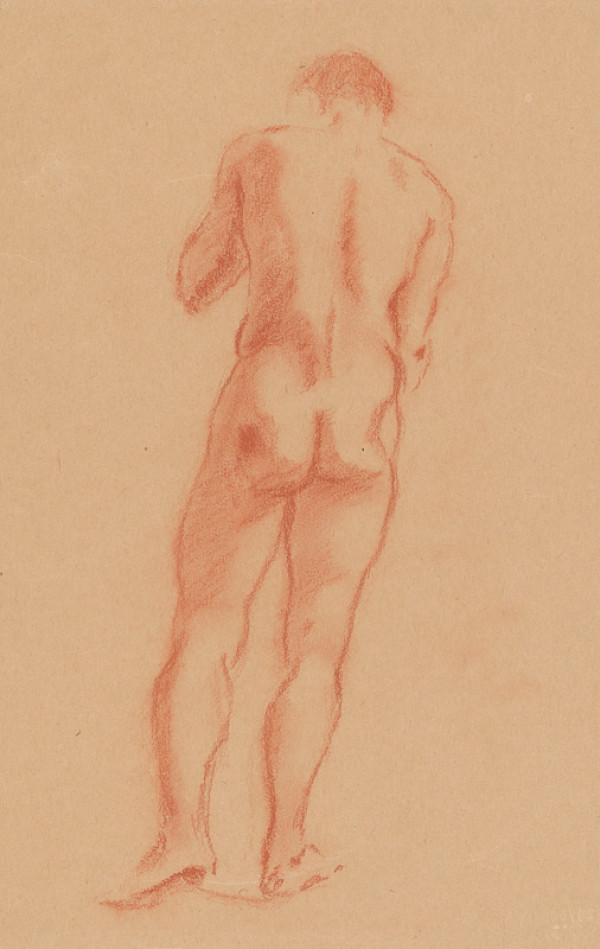Emil Makovický – Mužský akt odzadu 