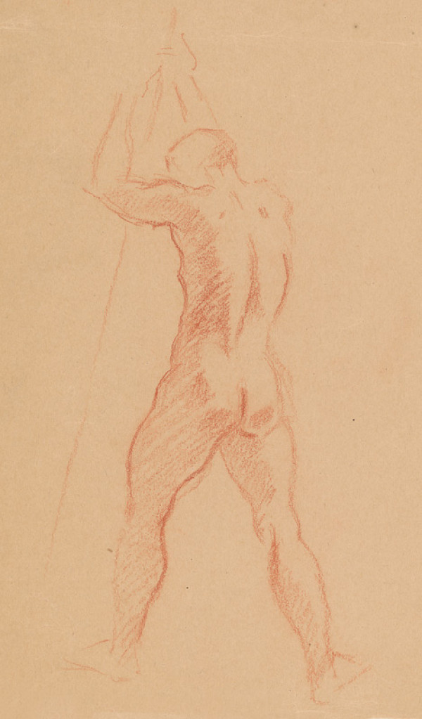 Emil Makovický – Mužský akt s palicou 