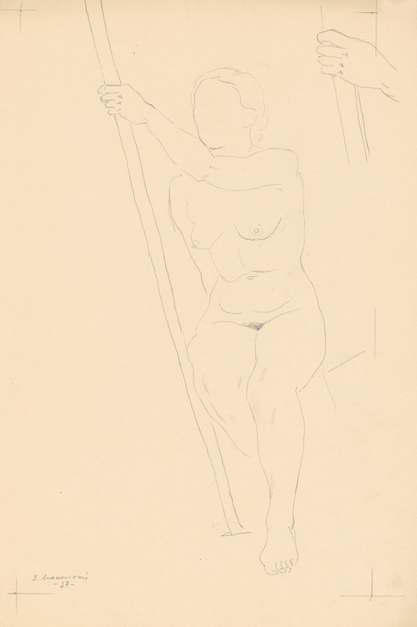 Emil Makovický – Ženský akt s palicou 